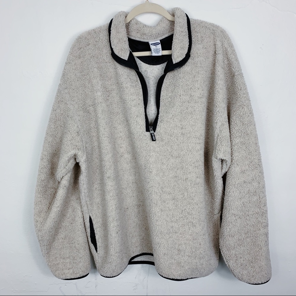 Oversized Sherpa Half Zip Sweatshirt Sweater